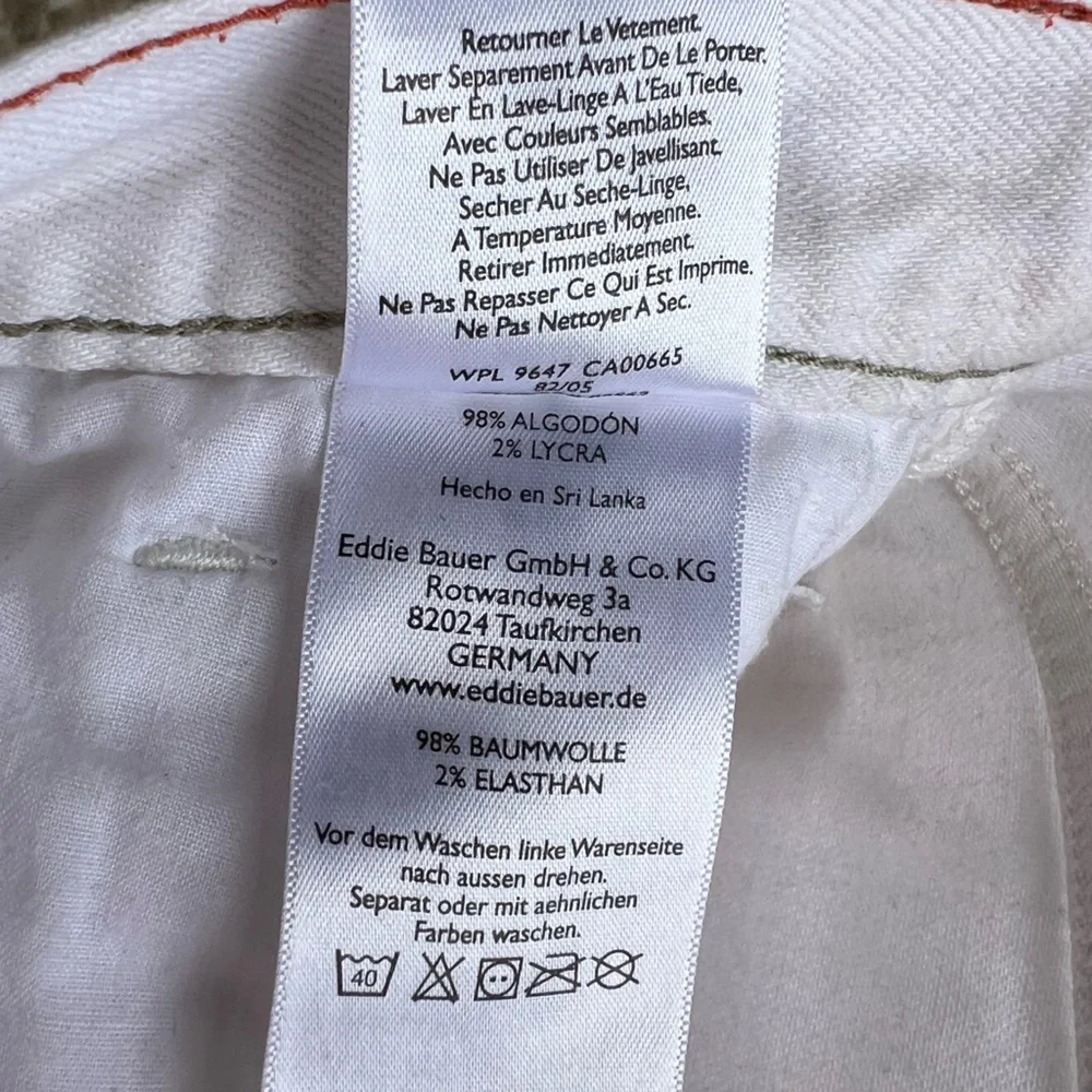 Eddie Bauer White Cotton Denim Fitted Shorts Size 0 - Picture 9 of 9
